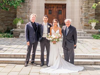 Couple posing for photos