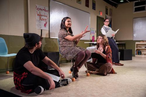 ‘The Thanksgiving Play’, directed by Dr. Natka Bianchini, presented by the Evergreen Players. October 2022. Photography by Louis Umerlik (Office of Marketing and Communications)