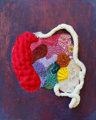 Diana Martinez, '27
Anatomy of Becoming More, Mixed media, beadwork, fabric, and acrylic paint on canvas
Drawing (SA 225), Professor Isa Gold