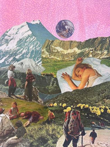 Leah Mazzuchelli, '26
Dusty Pink Dreams, Watercolor, pen, and collage
Collage, Assemblage, and the Found Object (SA 352), Professor Billy Friebele