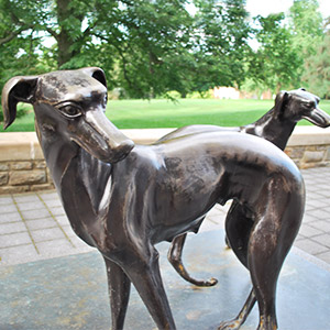 Greyhound statues
